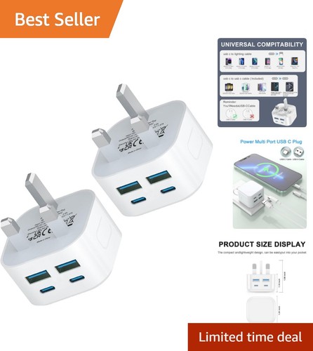 Usb charger plug 2pack - c, plug,2pack