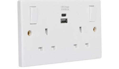 13a double switched mains - double,