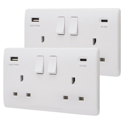 Double wall plug socket gang - wall,