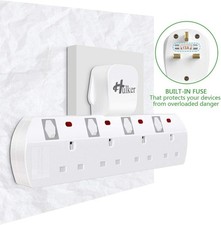 WHITE 4 WAY 13A SWITCHED MULTI